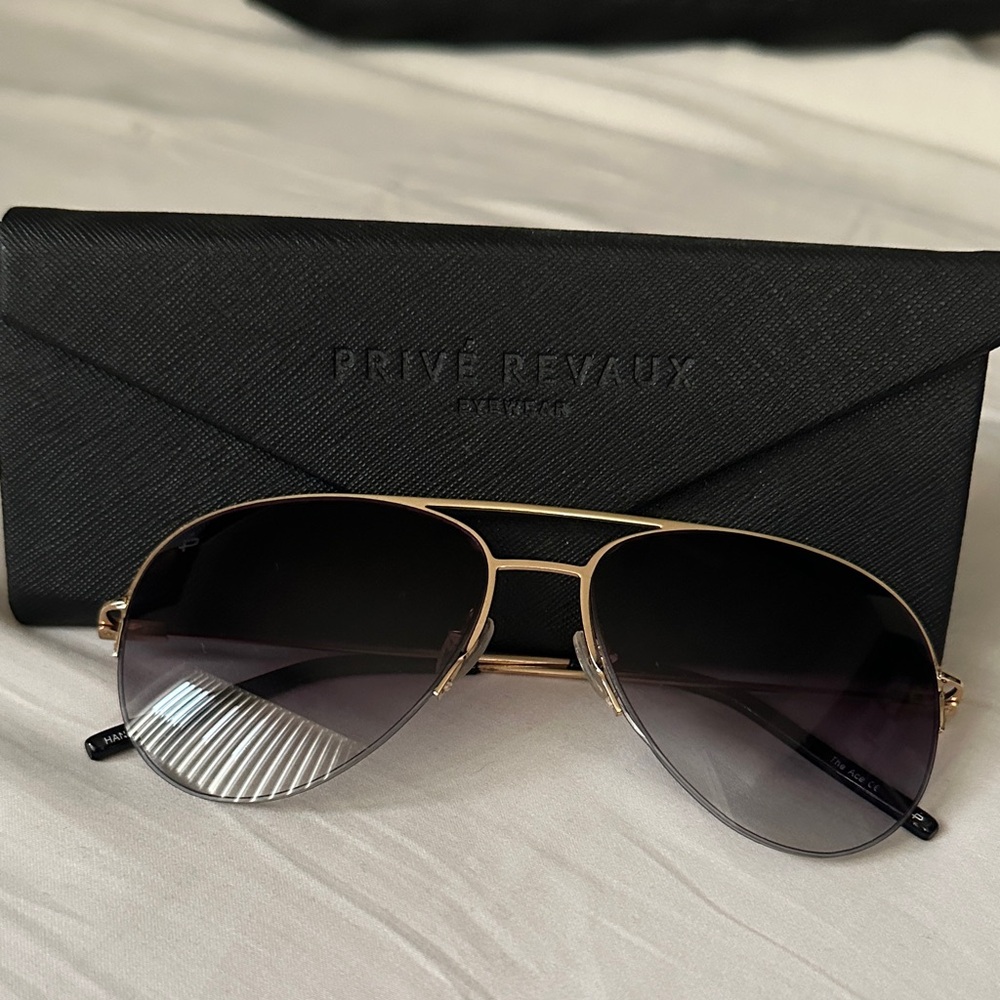 Prive Revaux Gold Aviator Sunglasses